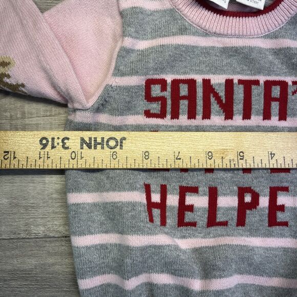 Koala Kids  Knit Crew Neck Sweater Pink Red 12 Mo Santas Little Helper Reindeer - Picture 8 of 14